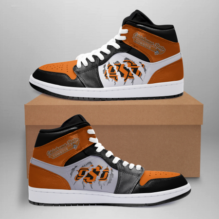 Oklahoma State Cowboys AJ1 High Sneakers Shoes For Men And Women