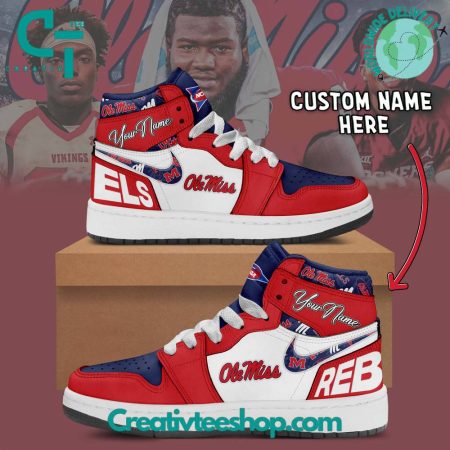 Ole Miss Rebels AJ1 High Sneakers Shoes For Men And Women