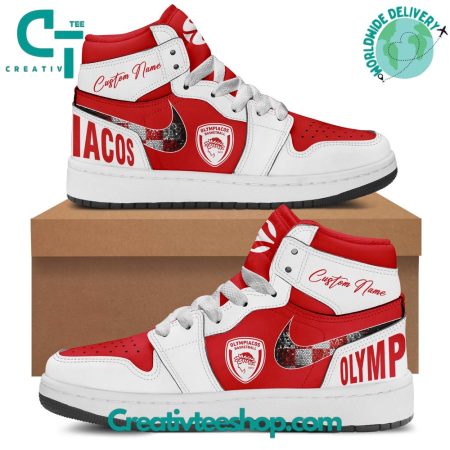 Olympiacos Basketball  AJ1 High Sneakers Shoes For Men And Women