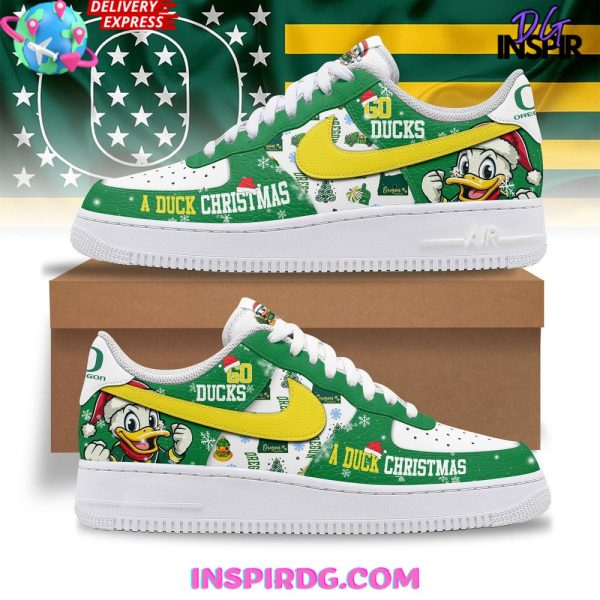 Oregon Ducks Christmas Limited Edition Nike Air Force 1 Oregon Ducks Air Low-Top Sneakers Shoes For Men And Women