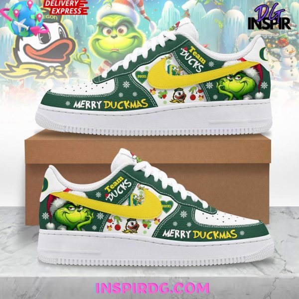 The Grinch x Oregon Ducks Limited Edition Nike Air Force 1 Oregon Ducks Air Low-Top Sneakers Shoes For Men And Women