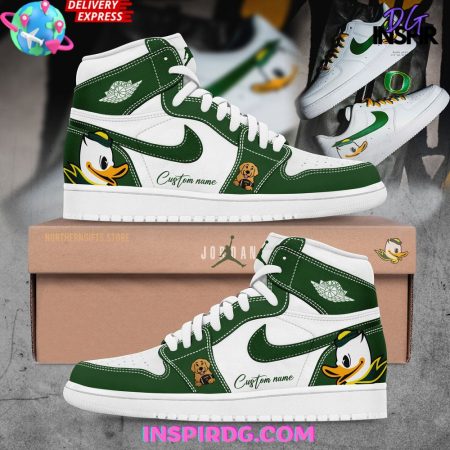 Oregon Ducks AJ1 High Sneakers Shoes For Men And Women