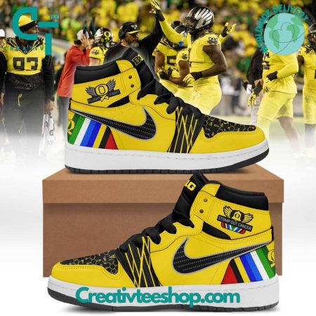 Oregon Ducks AJ1 High Sneakers Shoes For Men And Women