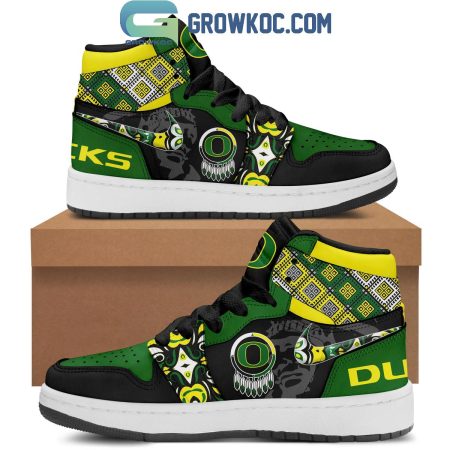 Oregon Ducks AJ1 High Sneakers Shoes For Men And Women