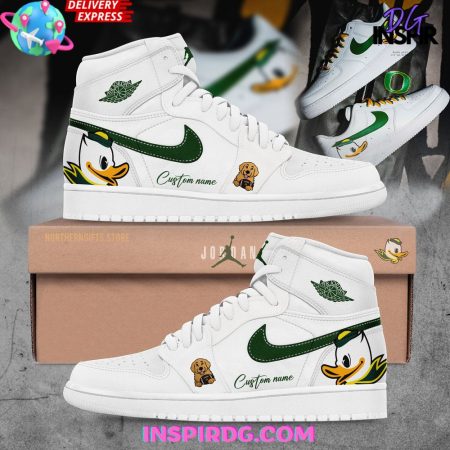 Oregon Ducks AJ1 High Sneakers Shoes For Men And Women