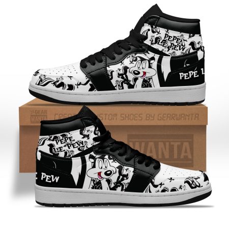 Pepé Le Pew AJ1 High Sneakers Shoes For Men And Women