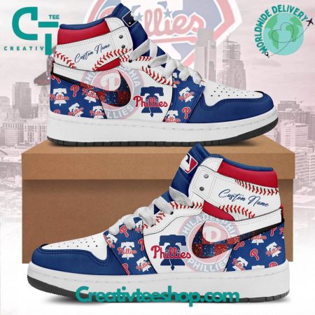 Philadelphia Phillies AJ1 High Sneakers Shoes For Men And Women