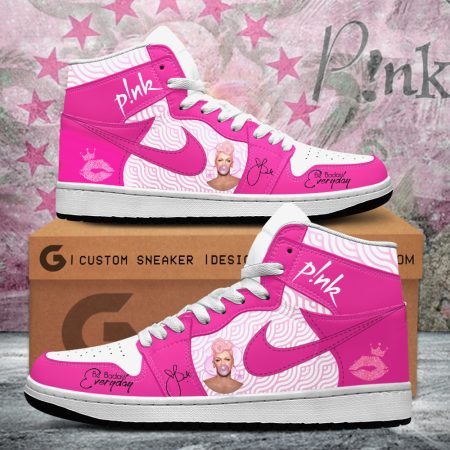 Pink AJ1 High Sneakers Shoes For Men And Women