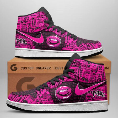Pink AJ1 High Sneakers Shoes For Men And Women