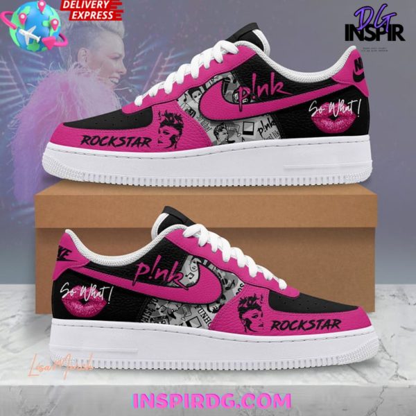 Pink Rockstar Air Low-Top Sneakers Shoes For Men And Women