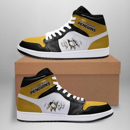 Pittsburgh Penguins AJ1 High Sneakers Shoes For Men And Women