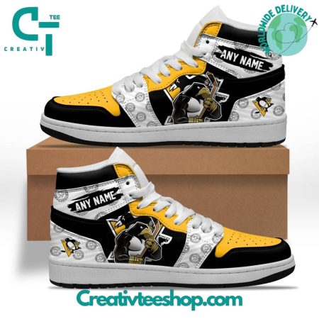 Pittsburgh Penguins AJ1 High Sneakers Shoes For Men And Women