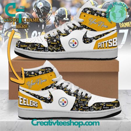 Pittsburgh Steelers AJ1 High Sneakers Shoes For Men And Women