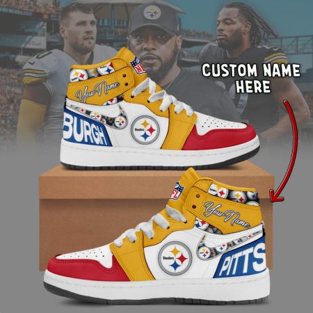 Pittsburgh Steelers AJ1 High Sneakers Shoes For Men And Women