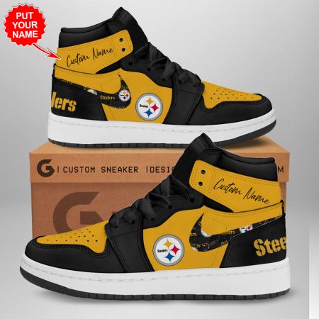 Pittsburgh Steelers AJ1 High Sneakers Shoes For Men And Women