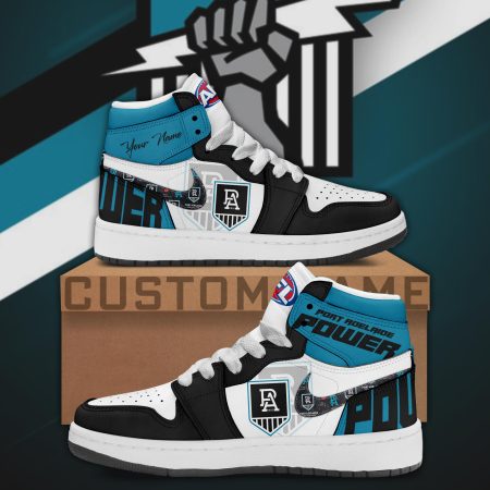 Port Adelaide Power AJ1 High Sneakers Shoes For Men And Women