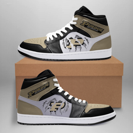 Purdue Boilermakers AJ1 High Sneakers Shoes For Men And Women