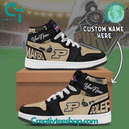 Purdue Boilermakers AJ1 High Sneakers Shoes For Men And Women