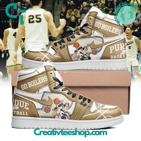 Purdue Boilermakers AJ1 High Sneakers Shoes For Men And Women