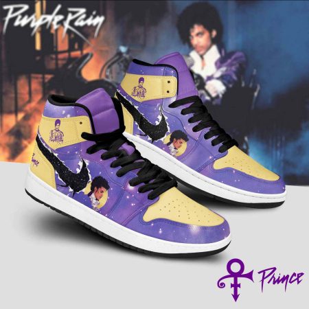 Purple Rain Prince AJ1 High Sneakers Shoes For Men And Women