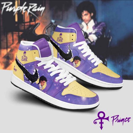Purple Rain Prince AJ1 High Sneakers Shoes For Men And Women