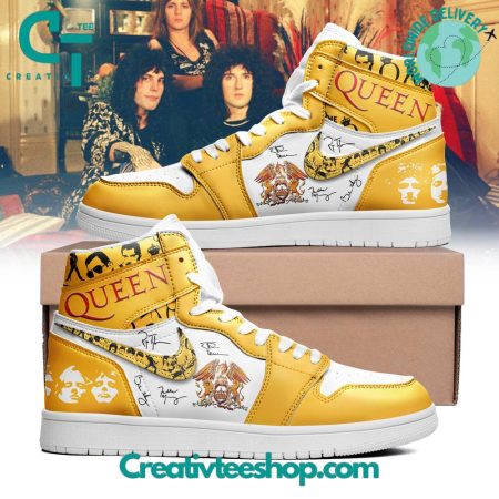 Queen Gold  AJ1 High Sneakers Shoes For Men And Women