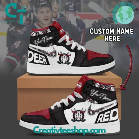 Red Deer Rebels  AJ1 High Sneakers Shoes For Men And Women