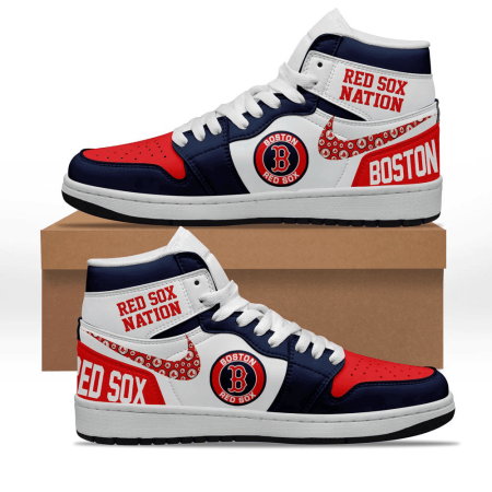 Red Sox Nation AJ1 High Sneakers Shoes For Men And Women