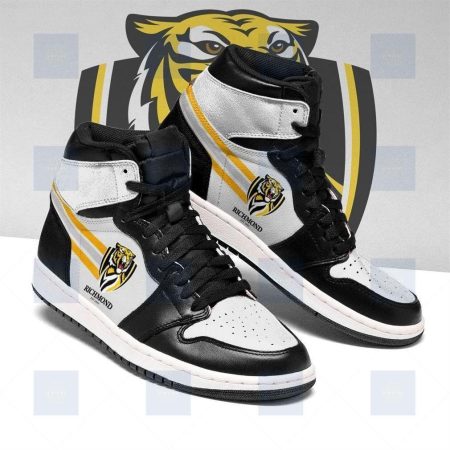 Richmond Tigers AFL AJ1 High Sneakers Shoes For Men And Women