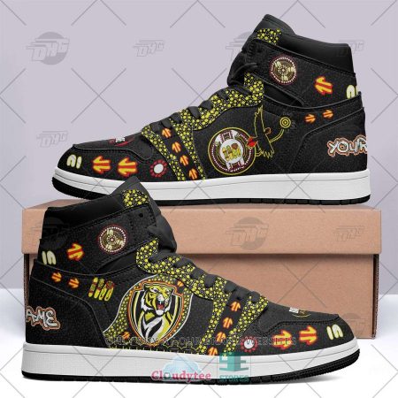 Richmond Tigers AFL AJ1 High Sneakers Shoes For Men And Women