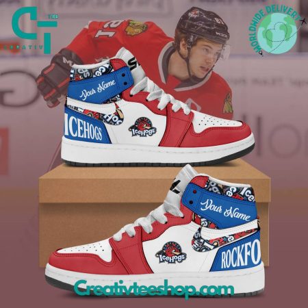 Rockford IceHogs  AJ1 High Sneakers Shoes For Men And Women