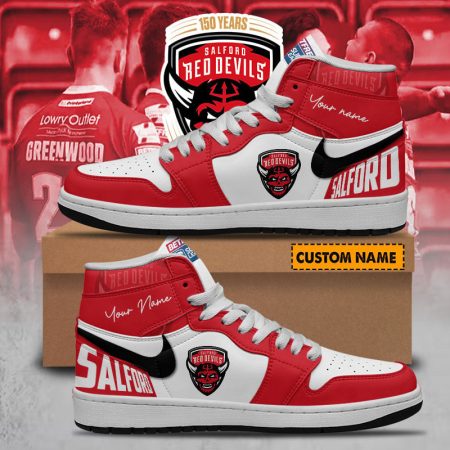 Salford Red Devils AJ1 High Sneakers Shoes For Men And Women
