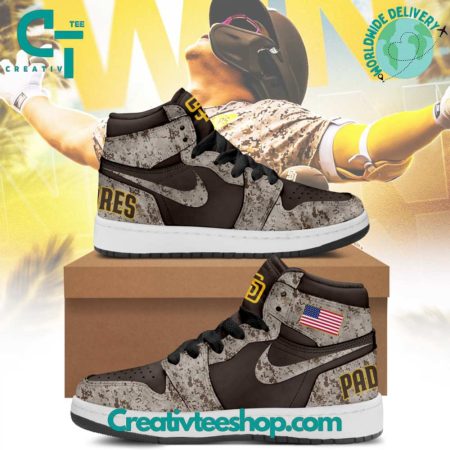 San Diego Padres AJ1 High Sneakers Shoes For Men And Women