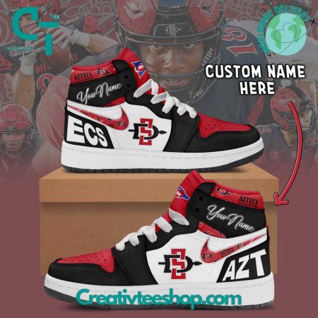 San Diego State Aztecs AJ1 High Sneakers Shoes For Men And Women