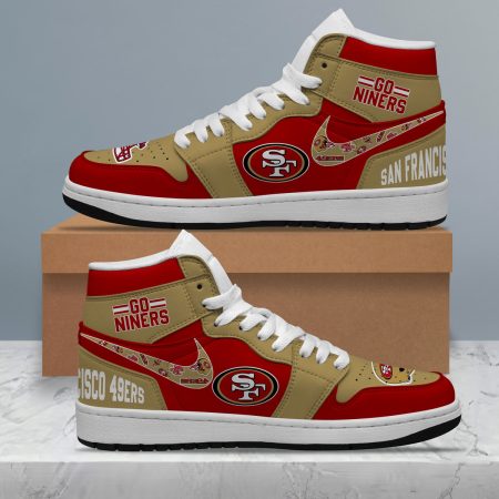 San Francisco 49er AJ1 High Sneakers Shoes For Men And Women