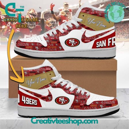 San Francisco 49ers AJ1 High Sneakers Shoes For Men And Women