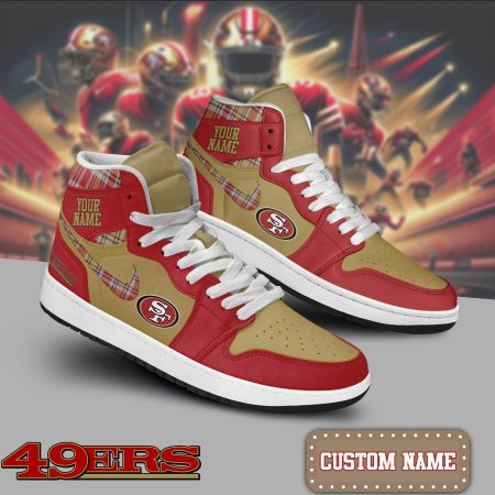 San Francisco 49ers AJ1 High Sneakers Shoes For Men And Women
