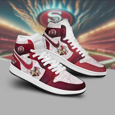 San Francisco 49ers AJ1 High Sneakers Shoes For Men And Women