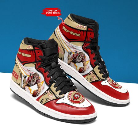 San Francisco 49ers NFL AJ1 High Sneakers Shoes For Men And Women
