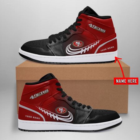 San Francisco 49ers NFL AJ1 High Sneakers Shoes For Men And Women