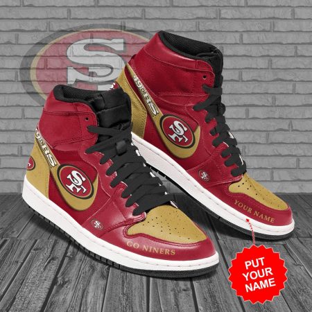 San Francisco 49ers NFL AJ1 High Sneakers Shoes For Men And Women