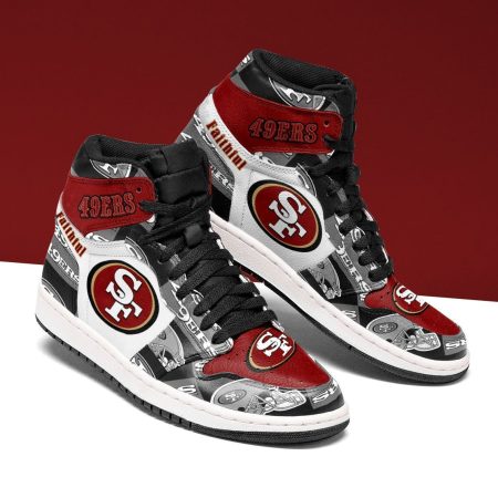 San Francisco 49ers NFL AJ1 High Sneakers Shoes For Men And Women