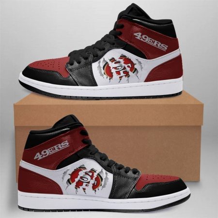 San Francisco 49ers NFL AJ1 High Sneakers Shoes For Men And Women