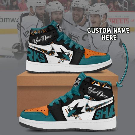 San Jose Sharks AJ1 High Sneakers Shoes For Men And Women