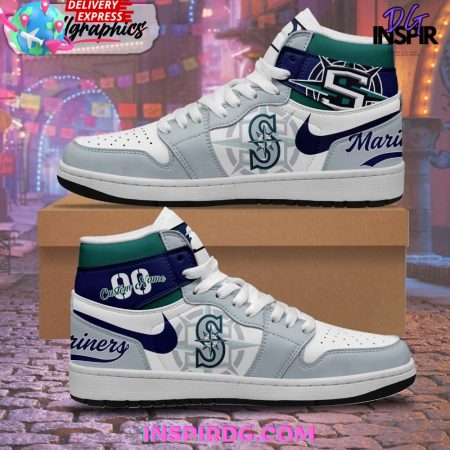 Seattle Mariners AJ1 High Sneakers Shoes For Men And Women
