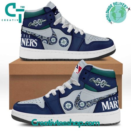 Seattle Mariners AJ1 High Sneakers Shoes For Men And Women