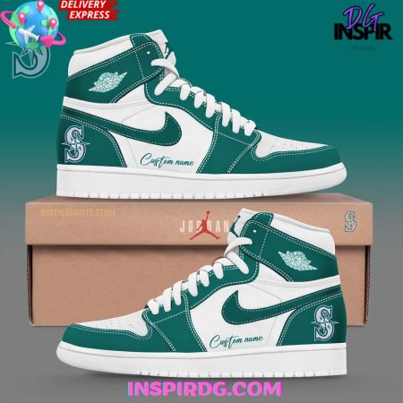 Seattle Mariners AJ1 High Sneakers Shoes For Men And Women