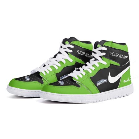 Seattle Seahawks AJ1 High Sneakers Shoes For Men And Women