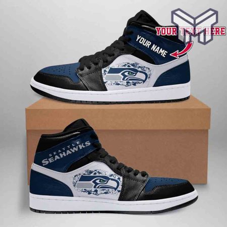 Seattle Seahawks AJ1 High Sneakers Shoes For Men And Women