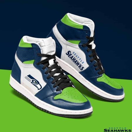 Seattle Seahawks NFL AJ1 High Sneakers Shoes For Men And Women
